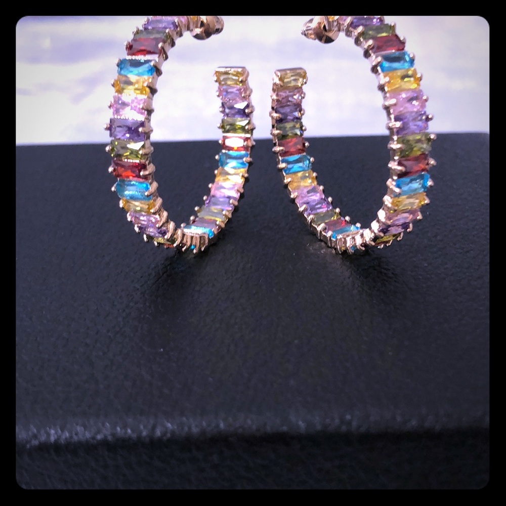 🍭Multi colored hoop earrings🍭